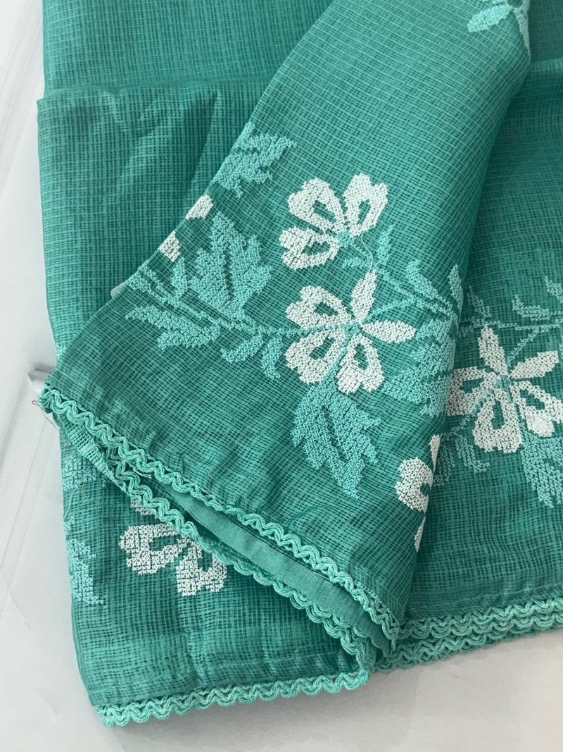Soft kota checks saree with embroidery MSKC352