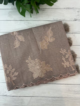 Silky kota embroidery saree  MSK890 DuskyBrown