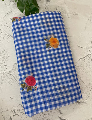 Digital printed semi Linen Saree MLS615