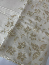 Satin Malai chanderi saree with appliqué work MSM833 Offwhite