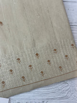 Blended tussar Saree with Embriodery - SEFNMYS Cream