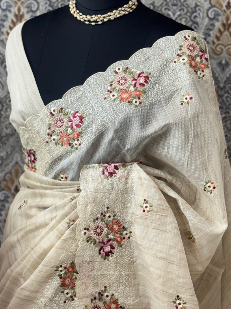 Soft kota silk saree with embroidery MSS678