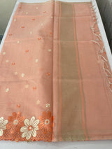 Soft Tissue kota embroidery saree MSK4660 Peach