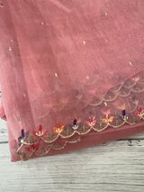 Tissue organza saree with fully worked blouse MS14176