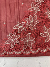 Cutwork Semi tussar saree MTSS680 - DarkPeach