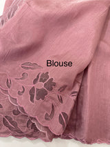 Semi silk saree with applique borders MSH231 DustyMauve