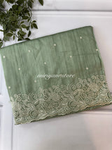 Embroidered Crepe semi tussar silk saree- MSS730