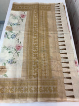 Chanderi digital printed saree with chikankari embriodery MSH171