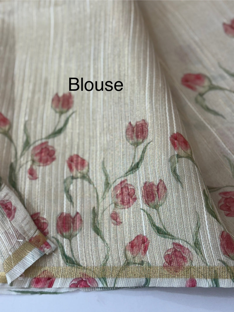 Jute tissue saree MS9932