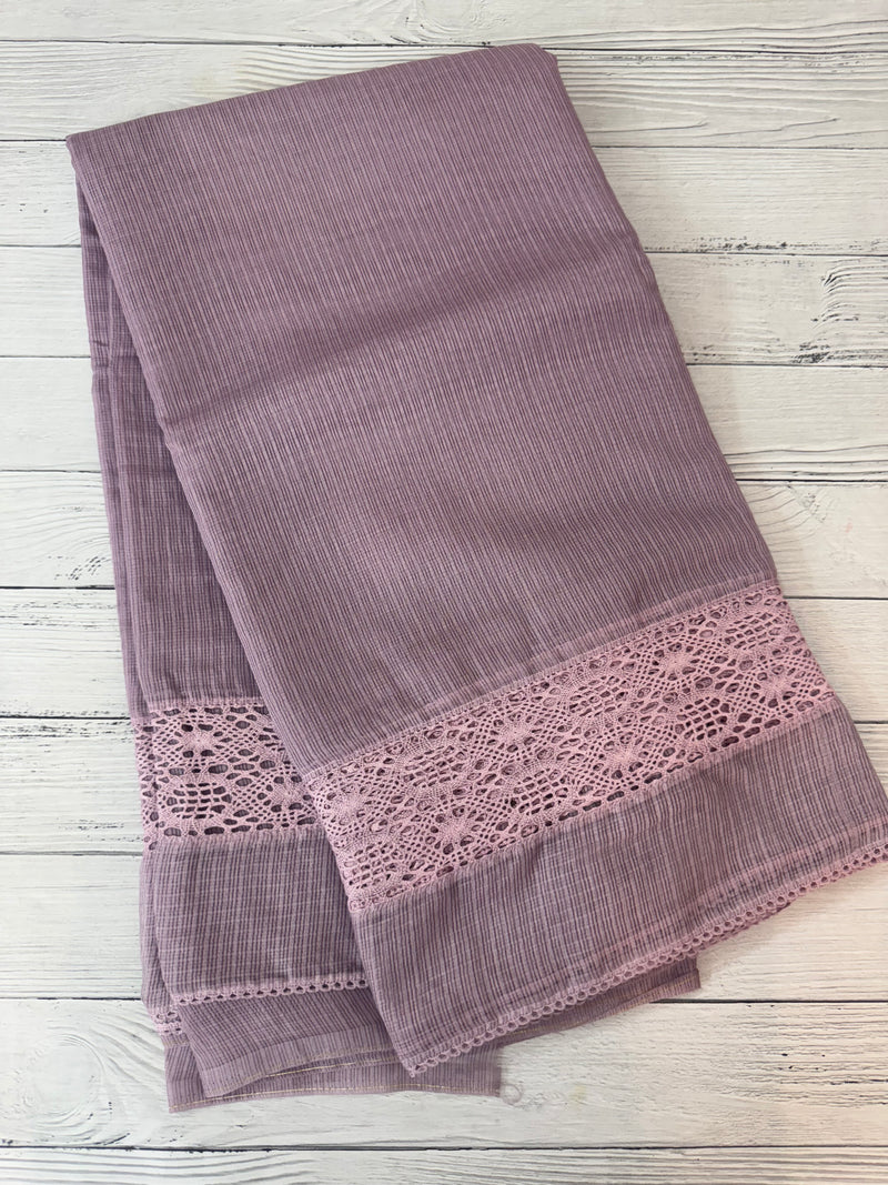 Kota saree with crochet work and lace border MCJ879 PastelMauve