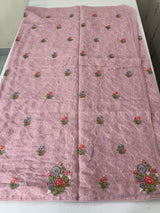 Semi linen saree with embroidery- MS15167