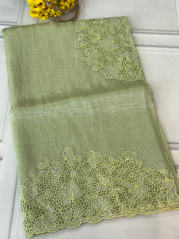 Cutwork Tissue Organza saree MS14154