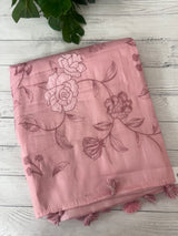 Blended Satin finish Tussar silk saree with applique work- MS8177