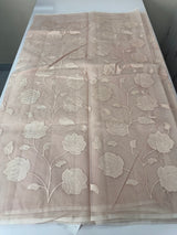 Supernet saree with applique work MCJ8432- Pastel DuskyPeach