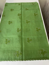 Organza saree with embroidery - MSH375 JadeGreen