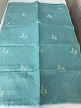 Kota  checks saree with embroidery - MS7679 LightBlue