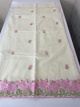 Mul chanderi embriodery saree with scalloped borders MSH176