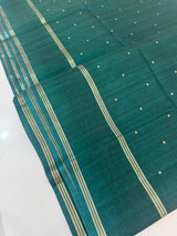 Semi silk saree with zari buttas  MSG6161 - TealGreen