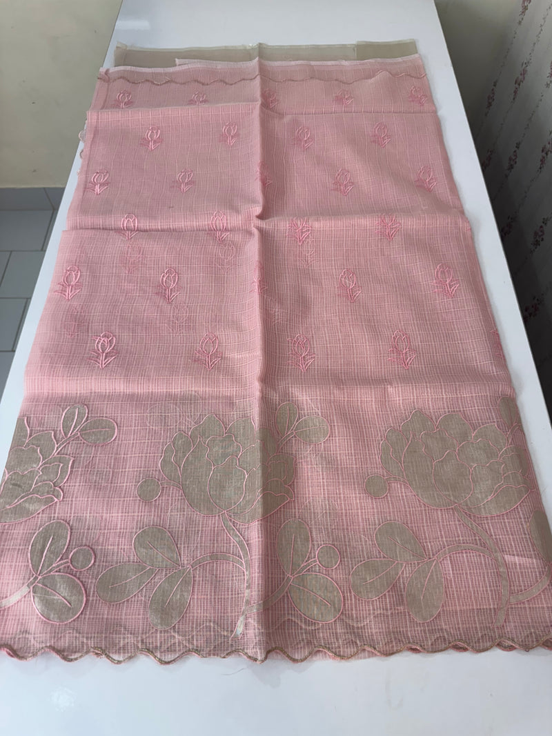 NetKota saree with tissue applique work MS15146 - PastelPink