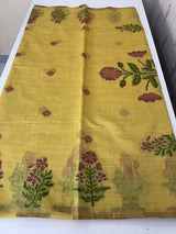 Jamdani silk Cotton Saree with thread work  MSJ790 Yellow