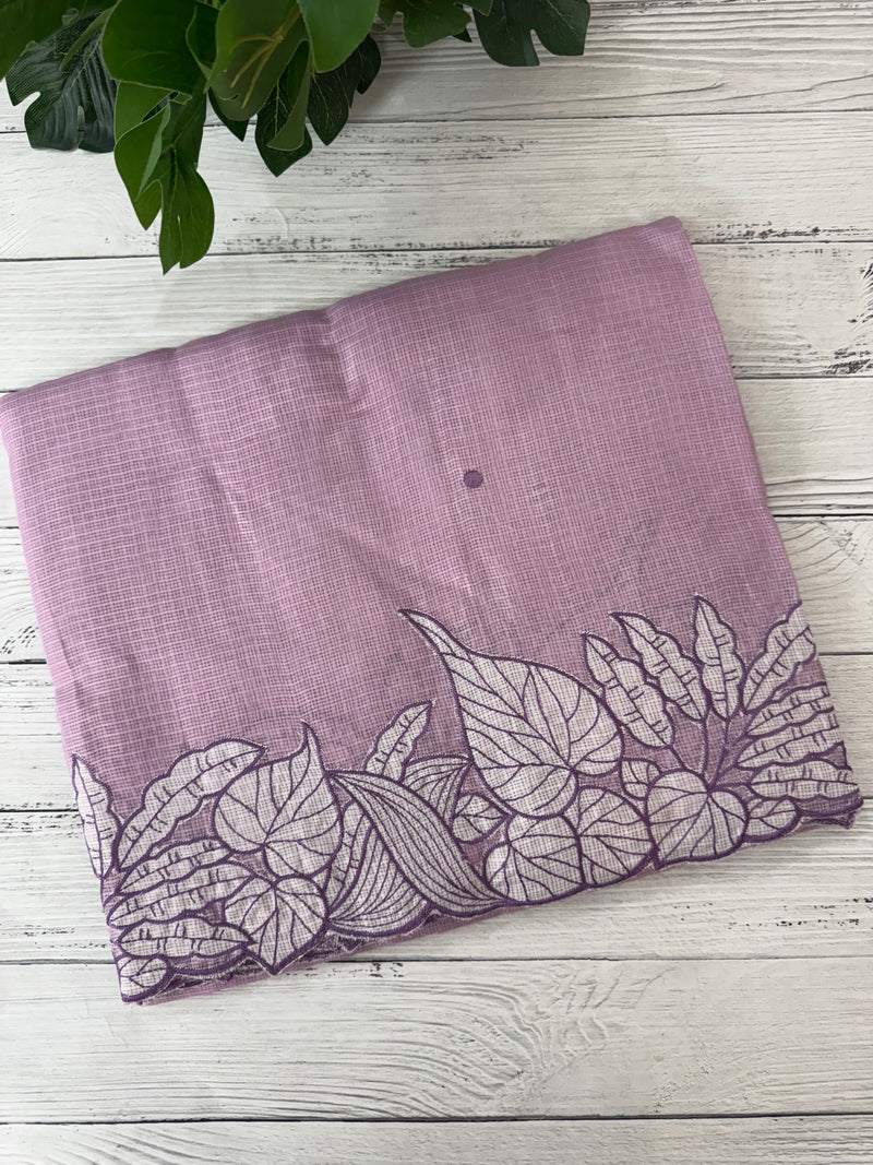 Soft kota silk saree with embriodery MS15031- Lavender