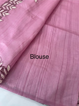 Blended tussar saree with cutwork - MSHK690