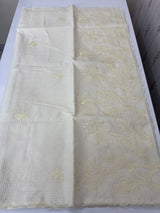 Moonga Kota checks saree with applique work MMC457 Ivory