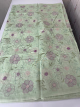Mul chanderi saree with embroidery - MS14899 PastelGreen