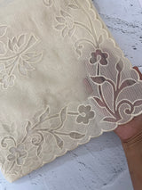 Moonga checks saree with Net Applique borders  MSH157 Ivory