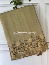 Matka cutwork Tussar silk saree  MTS6576