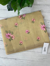 Tissue mix Soft silk saree with embroidery MS8189- Pastel DuskyYellow