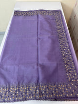 Organza saree with embroidery borders - MSH907 Purple