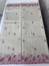 Tissue silk saree with applique work  MSH105