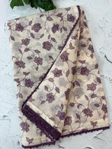 Kota checks 3D printed saree MSD543 - Purple