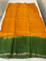 Chiffon georgette saree with crochet work - MS7633
