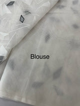 Kota Moonga checks saree with thread work MSH294 - White to Black