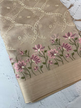 Tissue silk saree with embroidery MSH235
