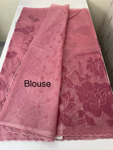 Semi organza saree with appliqué work - MSH906