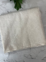 Premium Kota Moonga checks saree with embriodery MSH277 - White(3)