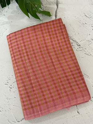 Semi silk saree with check weaving MSS8923