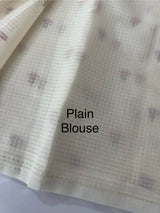 Moonga checks saree with embroidery MSH244 Offwhite