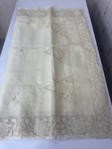 Viscose Organza saree with applique work-MSH101 Beige