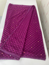 Chiffon Brasso saree with foil mirror work - MS7621