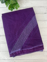 Supernet saree with crochet work and lace border MCJ5433 - Purple(Design - Diagonal Crochet)