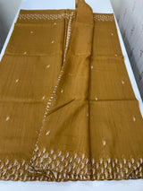 Semi tussar saree with cutwork MSHK566