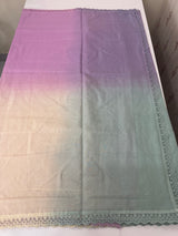 Rainbow Mul chanderi saree with lace borders- MSF9054