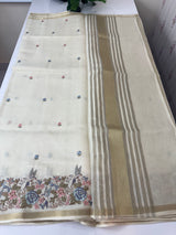 Chanderi viscose silk saree with embroidery MS98544