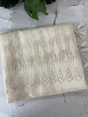 Fancy Net saree with thread work MSH271 - Ivory 2