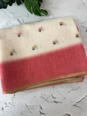 Ombre semi Linen Saree - MSL1514