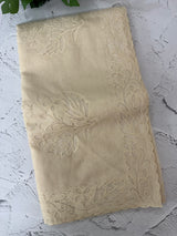 Moonga checks saree with Net Applique borders  MSH157 Ivory